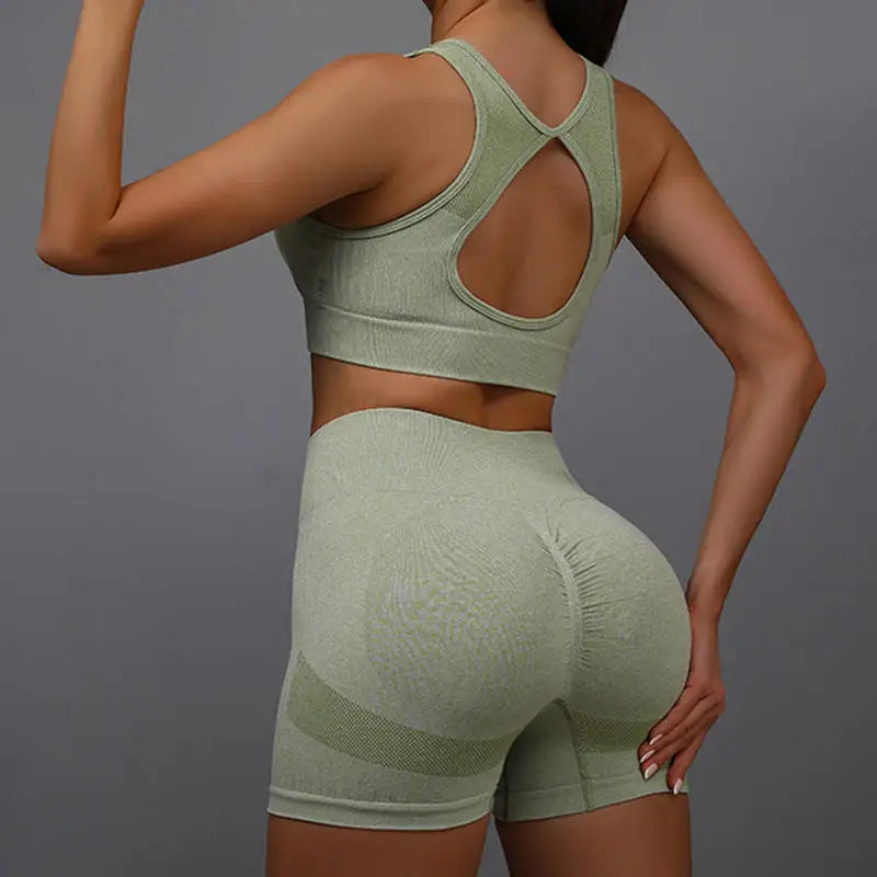 Womens Yoga Set - Fitness Vest  Shorts for Running and Workouts - ZOOMNSTORE