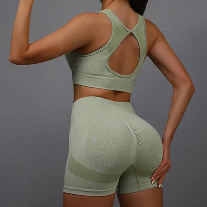 Womens Yoga Set - Fitness Vest  Shorts for Running and Workouts - ZOOMNSTORE