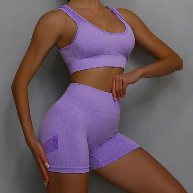 Womens Yoga Set - Fitness Vest  Shorts for Running and Workouts - ZOOMNSTORE