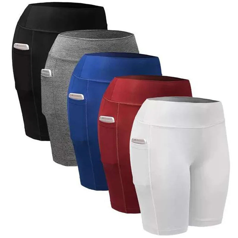 Womens Yoga Shorts - Quick Dry Fitness Biker Running Shorts with Pocket - ZOOMNSTORE