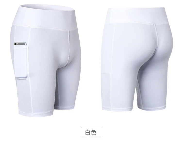 Womens Yoga Shorts - Quick Dry Fitness Biker Running Shorts with Pocket - ZOOMNSTORE