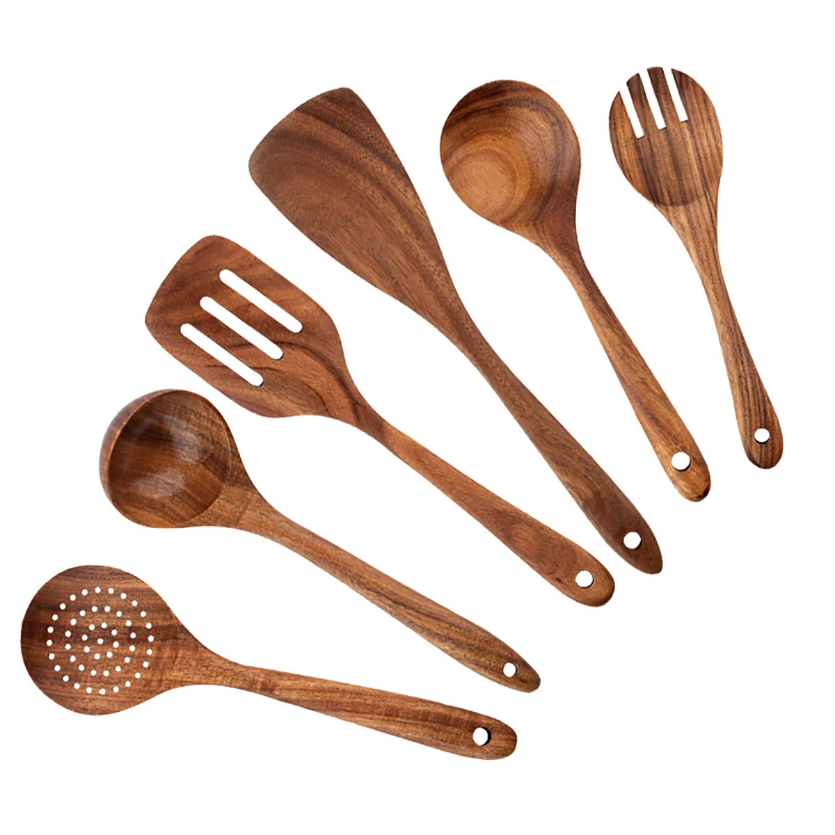 Wood Kitchenware Set – Eco Friendly Cooking Utensils With Storage Bucket - ZOOMNSTORE