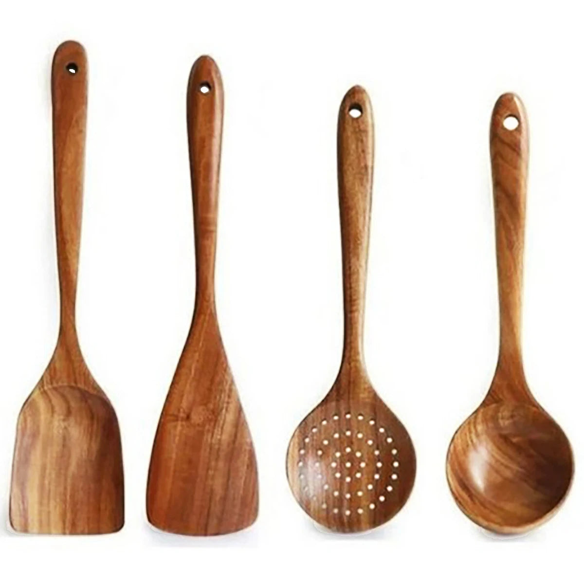 Wood Kitchenware Set – Eco Friendly Cooking Utensils With Storage Bucket - ZOOMNSTORE