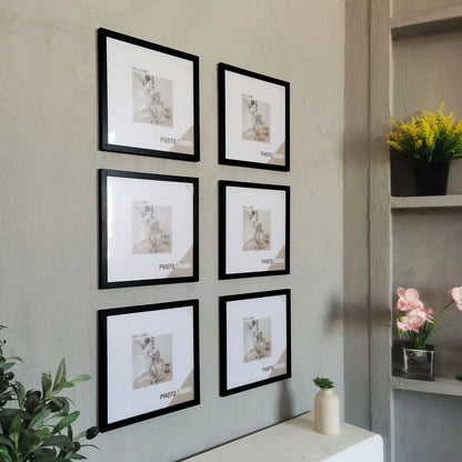 Wood Square Photo Frames - 3Pcs Wall Hanging  Desktop Decor 20x20  30x30cm - ZOOMNSTORE