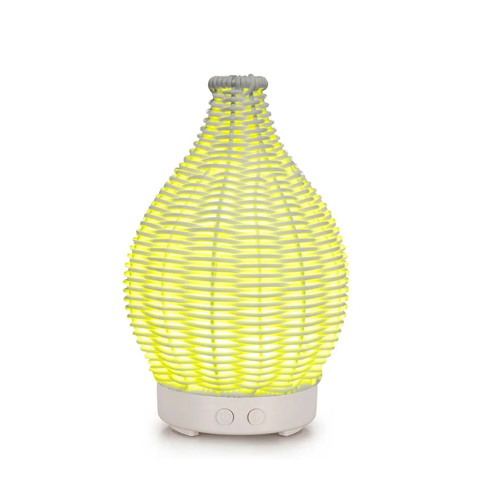 Wood Weave Humidifier - Ultrasonic Aromatherapy Diffuser With Night Light & Quiet Mist - ZOOMNSTORE