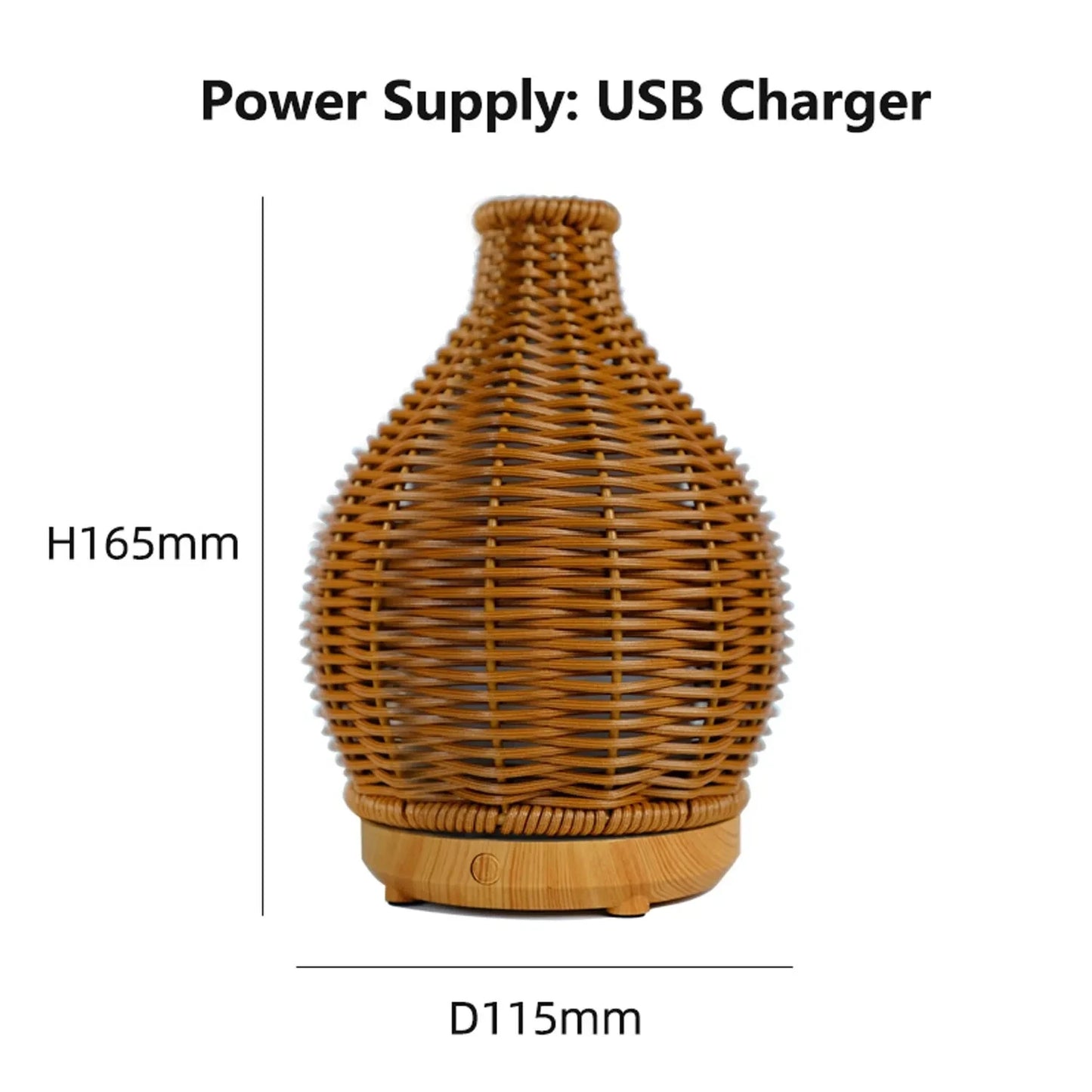 Wood Weave Humidifier - Ultrasonic Aromatherapy Diffuser With Night Light & Quiet Mist - ZOOMNSTORE