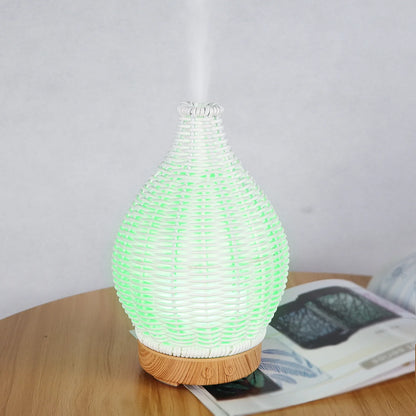 Wood Weave Humidifier - Ultrasonic Aromatherapy Diffuser With Night Light & Quiet Mist - ZOOMNSTORE