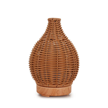 Wood Weave Humidifier - Ultrasonic Aromatherapy Diffuser With Night Light & Quiet Mist - ZOOMNSTORE