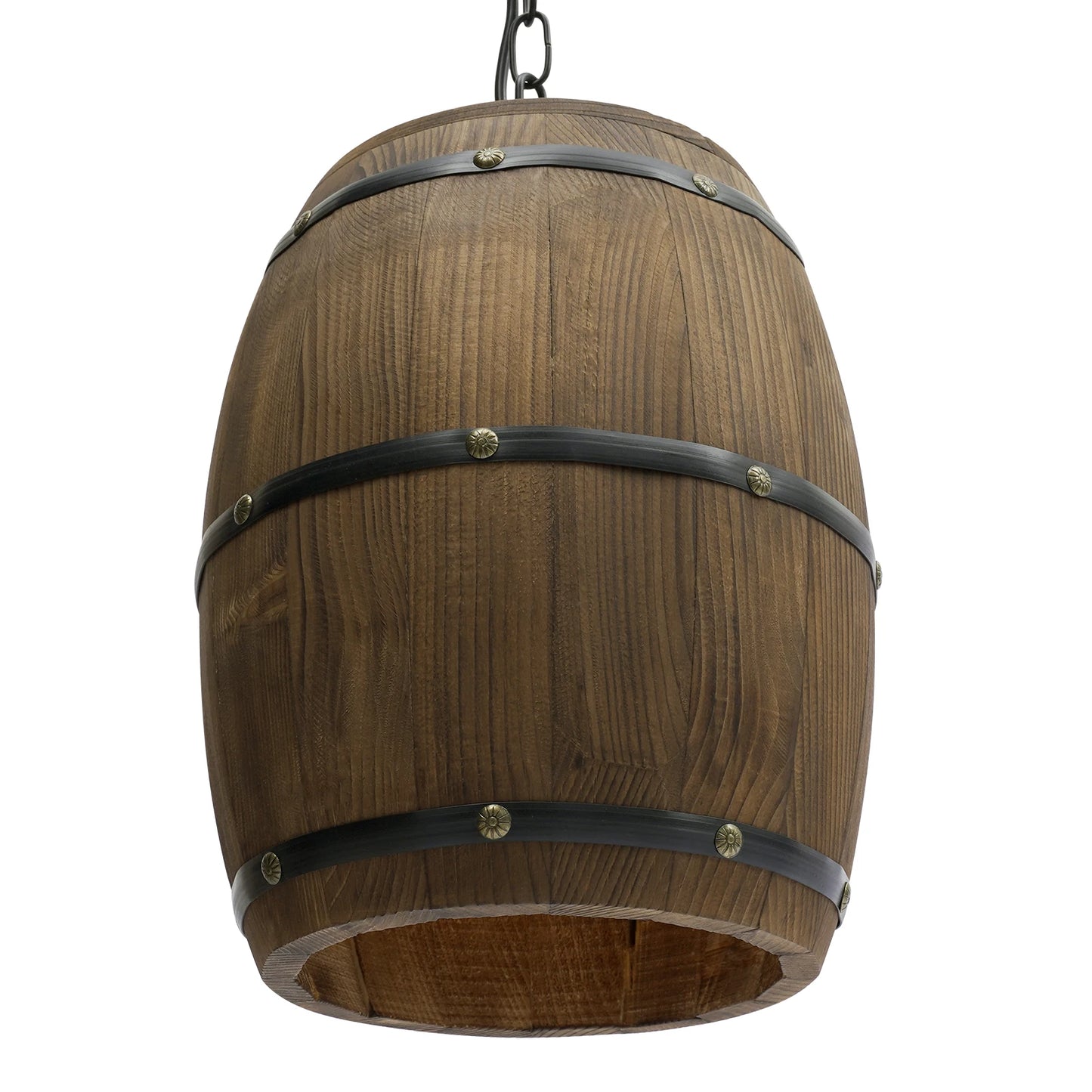 Wood Wine Barrel Pendant - Vintage Industrial Ceiling Lamp With Adjustable Chain - ZOOMNSTORE