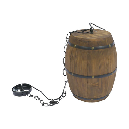Wood Wine Barrel Pendant - Vintage Industrial Ceiling Lamp With Adjustable Chain - ZOOMNSTORE