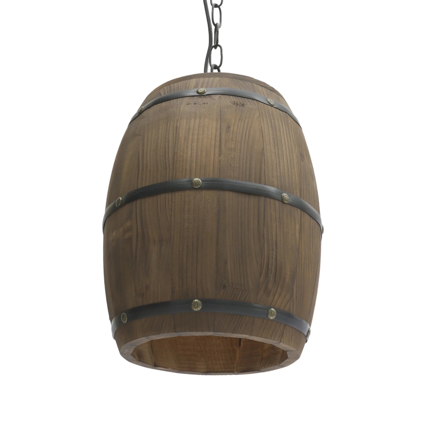 Wood Wine Barrel Pendant - Vintage Industrial Ceiling Lamp With Adjustable Chain - ZOOMNSTORE