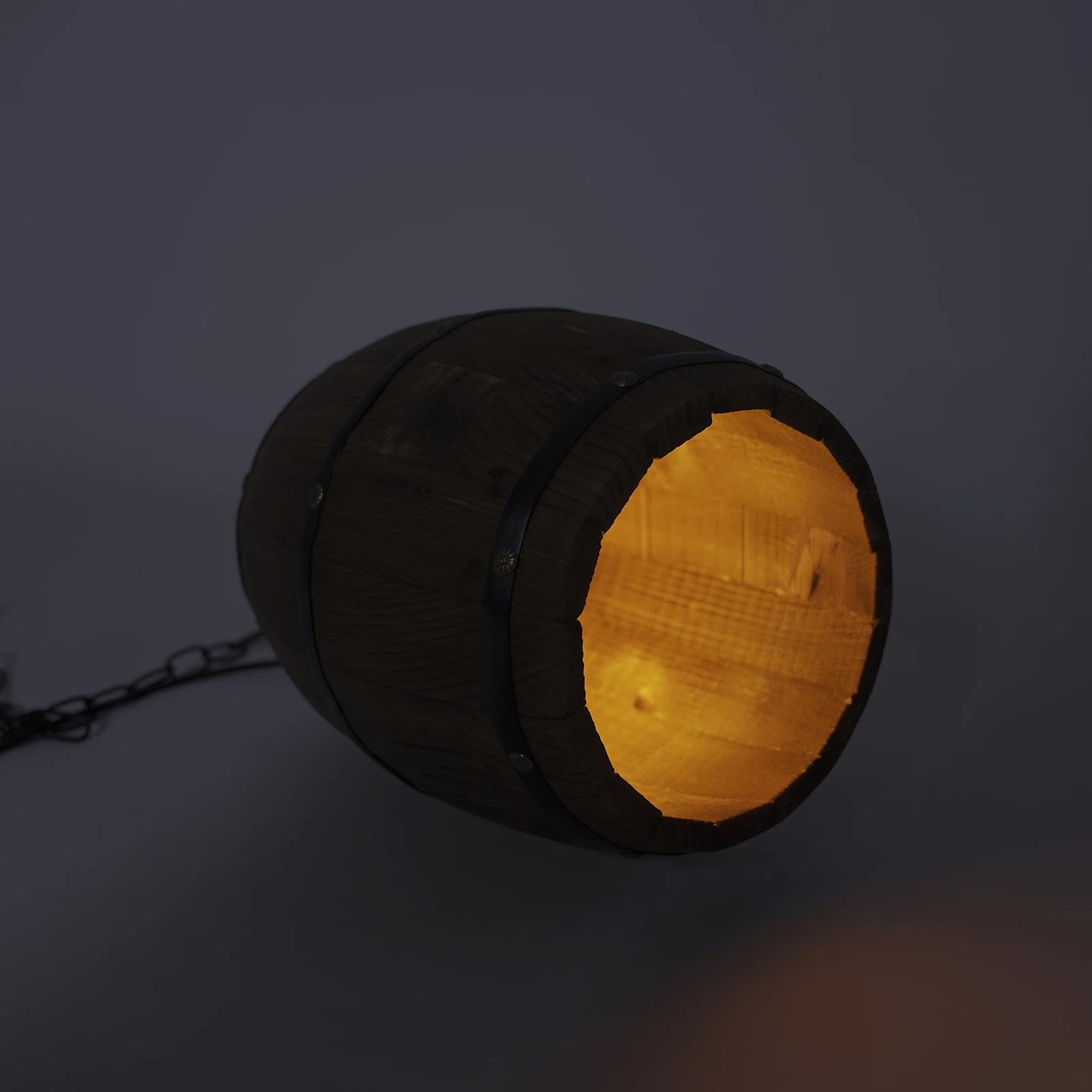 Wood Wine Barrel Pendant - Vintage Industrial Ceiling Lamp With Adjustable Chain - ZOOMNSTORE