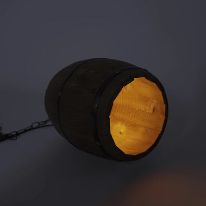 Wood Wine Barrel Pendant - Vintage Industrial Ceiling Lamp With Adjustable Chain - ZOOMNSTORE