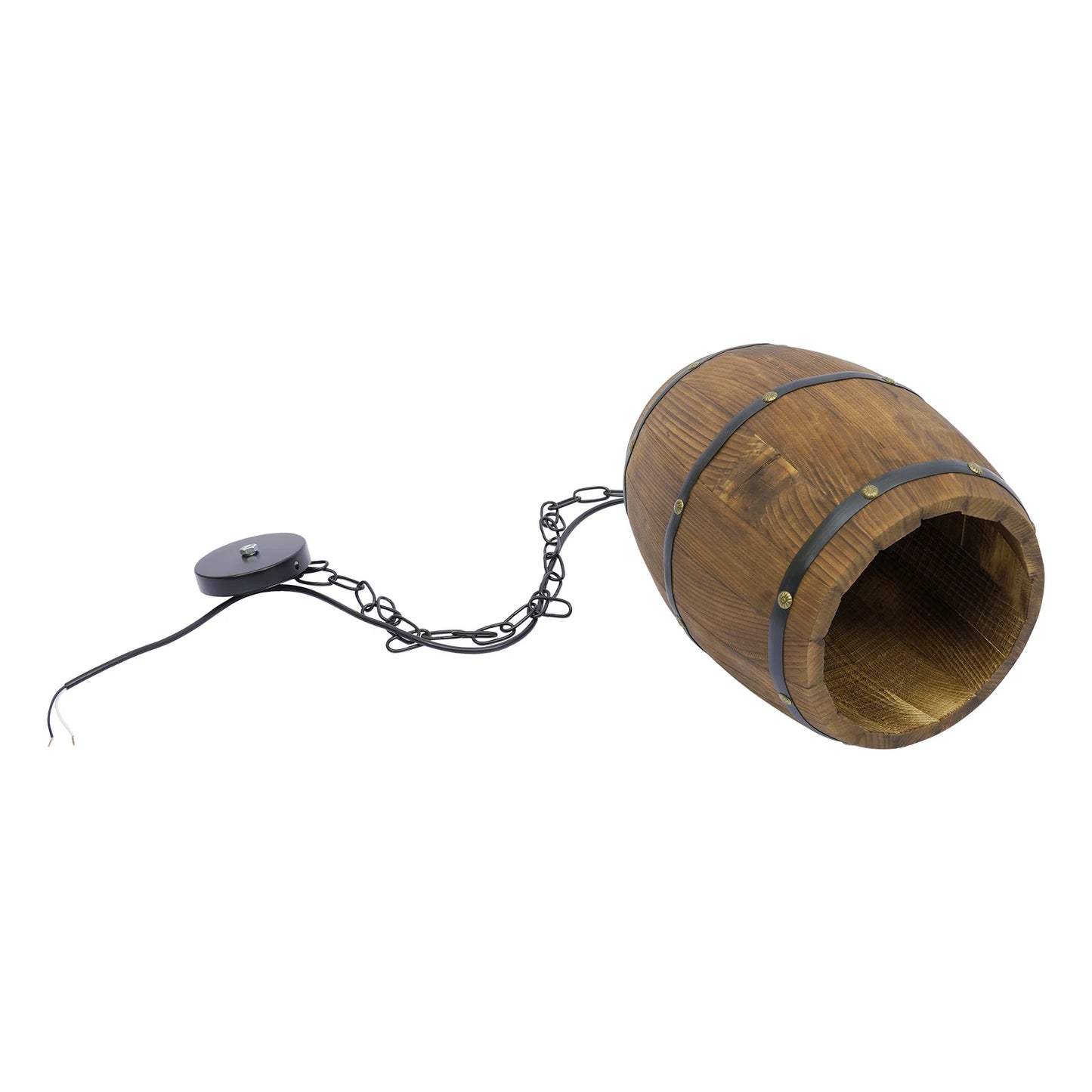 Wood Wine Barrel Pendant - Vintage Industrial Ceiling Lamp With Adjustable Chain - ZOOMNSTORE