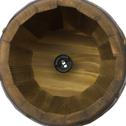 Wood Wine Barrel Pendant - Vintage Industrial Ceiling Lamp With Adjustable Chain - ZOOMNSTORE