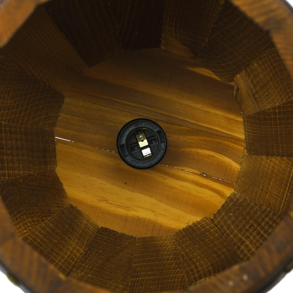 Wood Wine Barrel Pendant - Vintage Industrial Ceiling Lamp With Adjustable Chain - ZOOMNSTORE