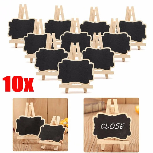 Wooden Blackboard Mini Chalkboard Set - 10 PCS Portable Rustic Message Boards - ZOOMNSTORE
