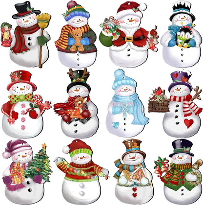 Wooden Christmas Gnome Decorations - 1224pcs Hanging Tree Plaque Set - ZOOMNSTORE