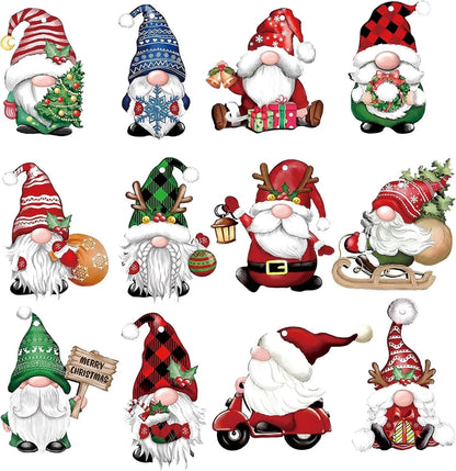 Wooden Christmas Gnome Decorations - 1224pcs Hanging Tree Plaque Set - ZOOMNSTORE