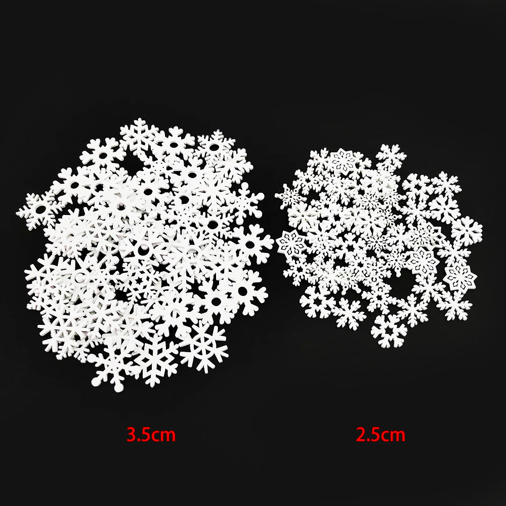 50pcs Christmas Wooden Ornaments - Santa Claus  Snowflake Tree Decorations - ZOOMNSTORE