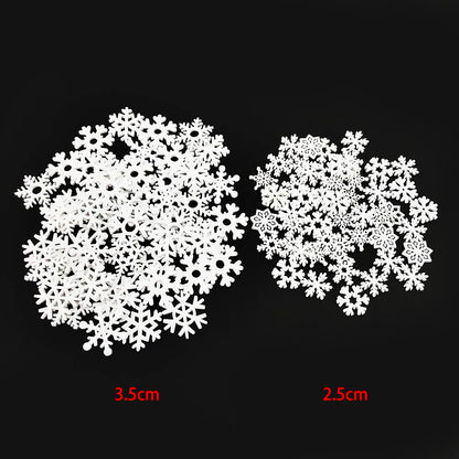 50pcs Christmas Wooden Ornaments - Santa Claus  Snowflake Tree Decorations - ZOOMNSTORE