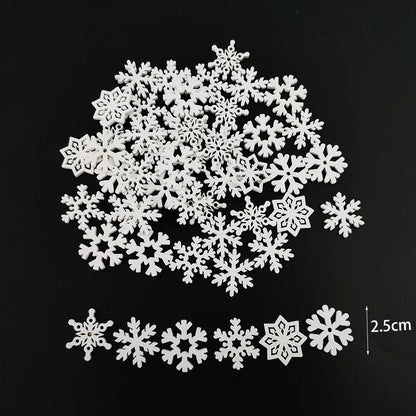 50pcs Christmas Wooden Ornaments - Santa Claus  Snowflake Tree Decorations - ZOOMNSTORE