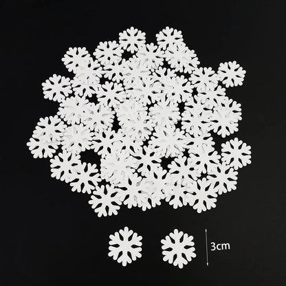 50pcs Christmas Wooden Ornaments - Santa Claus  Snowflake Tree Decorations - ZOOMNSTORE
