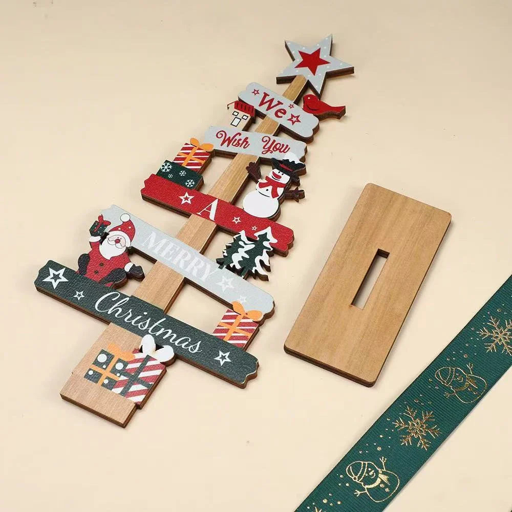 Wooden Christmas Ornaments - Rustic Xmas Tree Decor Santa Claus & Snowman 2025 - ZOOMNSTORE