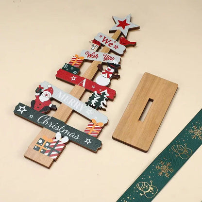 Wooden Christmas Ornaments - Rustic Xmas Tree Decor Santa Claus & Snowman 2025 - ZOOMNSTORE