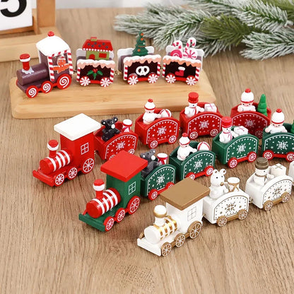 Christmas Wooden Train Ornament - Merry Christmas Home Decoration 2024 - ZOOMNSTORE