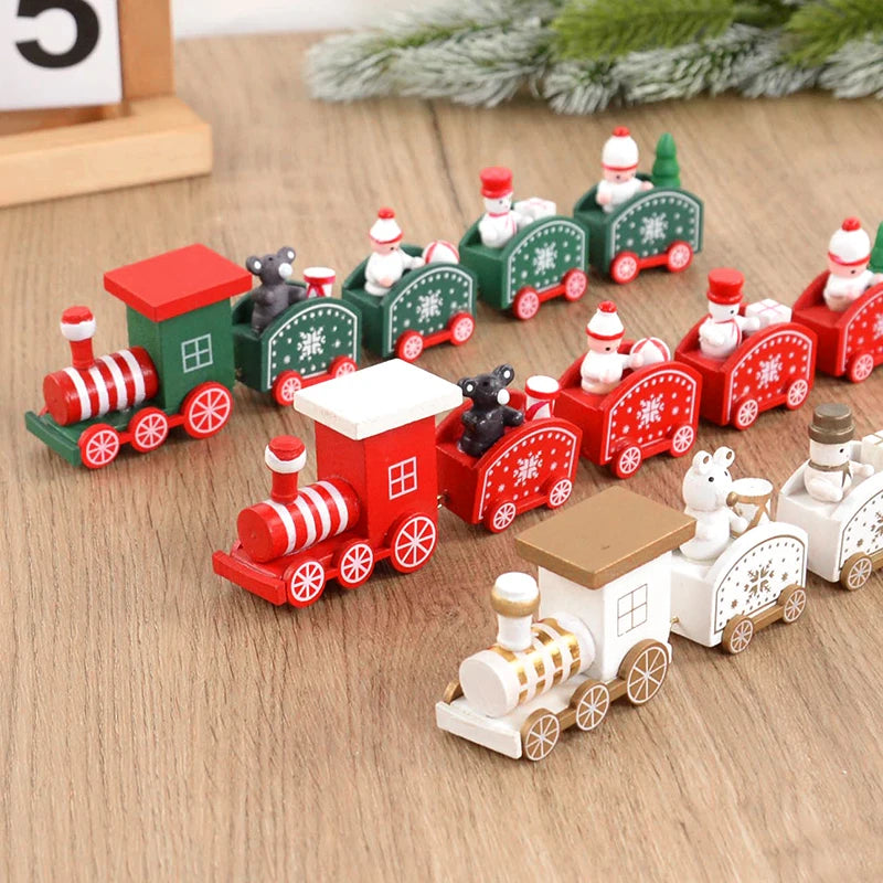 Christmas Wooden Train Ornament - Merry Christmas Home Decoration 2024 - ZOOMNSTORE