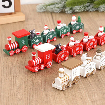 Christmas Wooden Train Ornament - Merry Christmas Home Decoration 2024 - ZOOMNSTORE