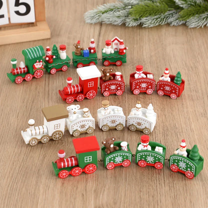 Christmas Wooden Train Ornament - Merry Christmas Home Decoration 2024 - ZOOMNSTORE