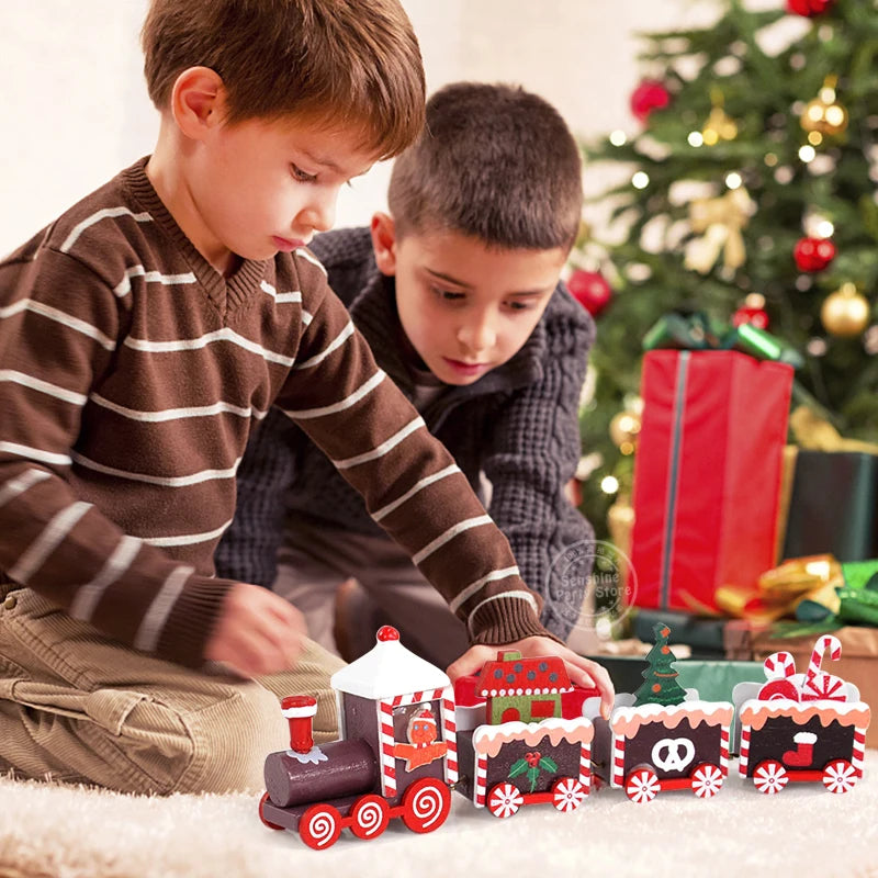 Christmas Wooden Train Ornament - Merry Christmas Home Decoration 2024 - ZOOMNSTORE