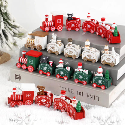 Christmas Wooden Train Ornament - Merry Christmas Home Decoration 2024 - ZOOMNSTORE