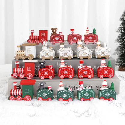 Christmas Wooden Train Ornament - Merry Christmas Home Decoration 2024 - ZOOMNSTORE