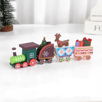 Christmas Wooden Train Ornament - Merry Christmas Home Decoration 2024 - ZOOMNSTORE