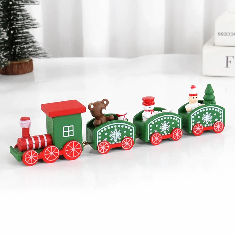 Christmas Wooden Train Ornament - Merry Christmas Home Decoration 2024 - ZOOMNSTORE