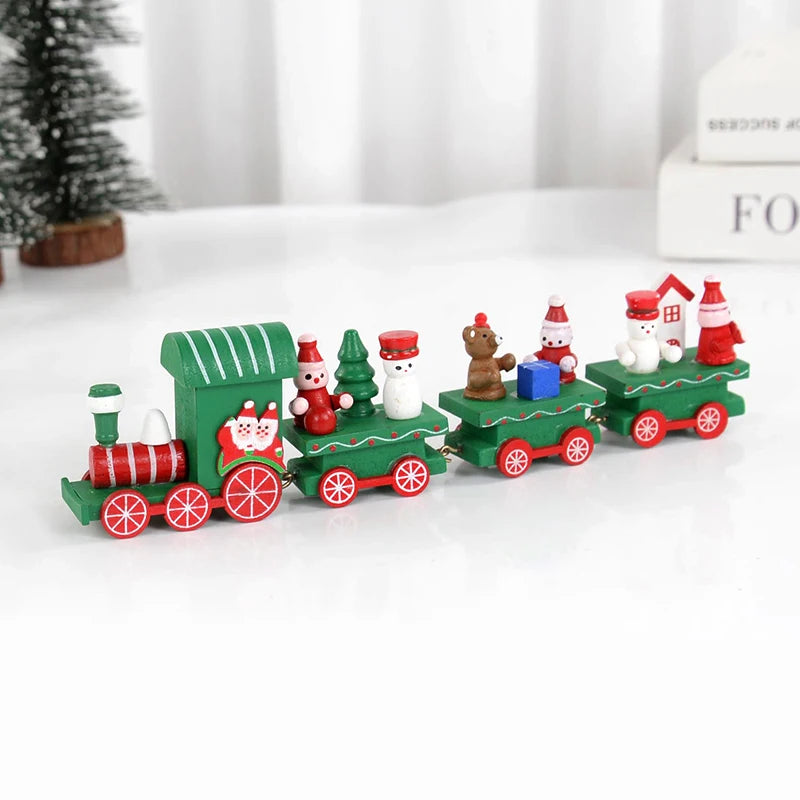 Christmas Wooden Train Ornament - Merry Christmas Home Decoration 2024 - ZOOMNSTORE