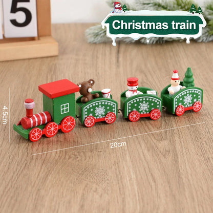 Christmas Wooden Train Ornament - Merry Christmas Home Decoration 2024 - ZOOMNSTORE