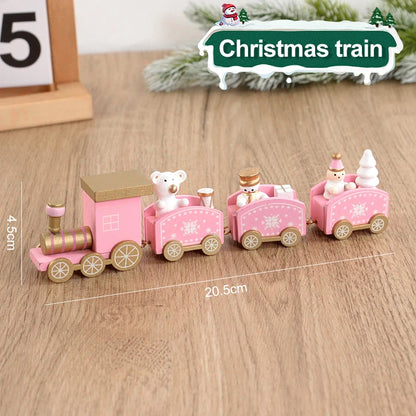 Christmas Wooden Train Ornament - Merry Christmas Home Decoration 2024 - ZOOMNSTORE