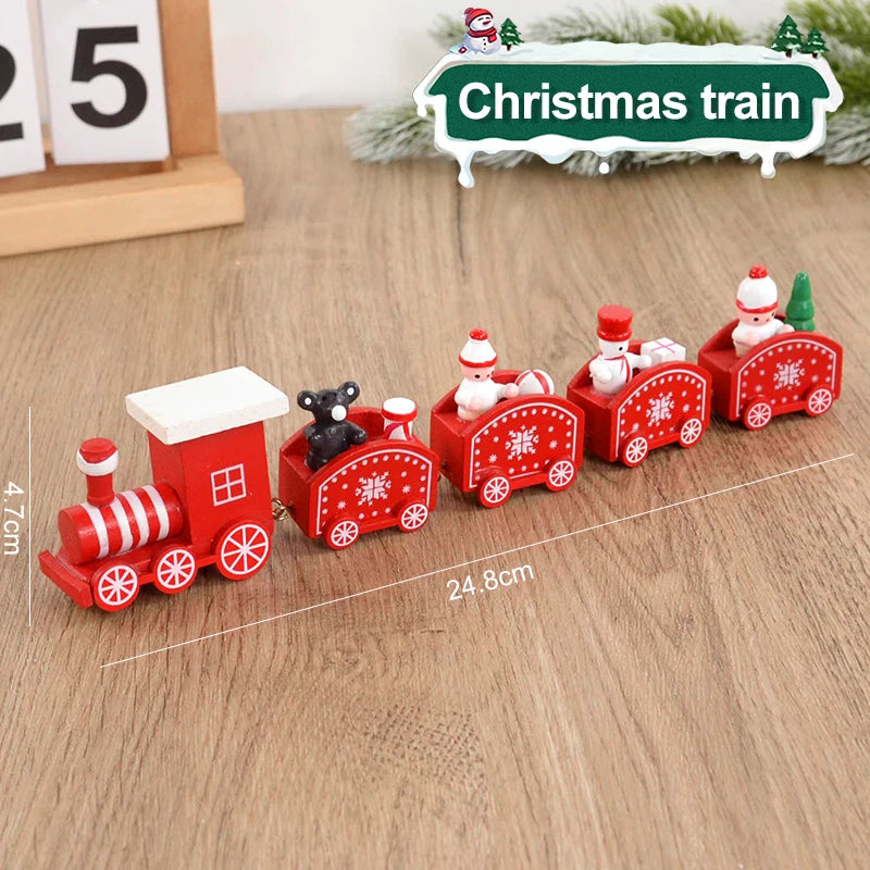 Christmas Wooden Train Ornament - Merry Christmas Home Decoration 2024 - ZOOMNSTORE