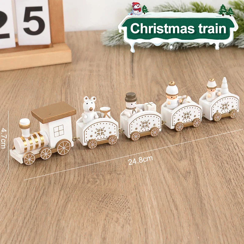 Christmas Wooden Train Ornament - Merry Christmas Home Decoration 2024 - ZOOMNSTORE