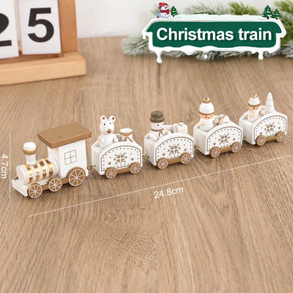 Christmas Wooden Train Ornament - Merry Christmas Home Decoration 2024 - ZOOMNSTORE