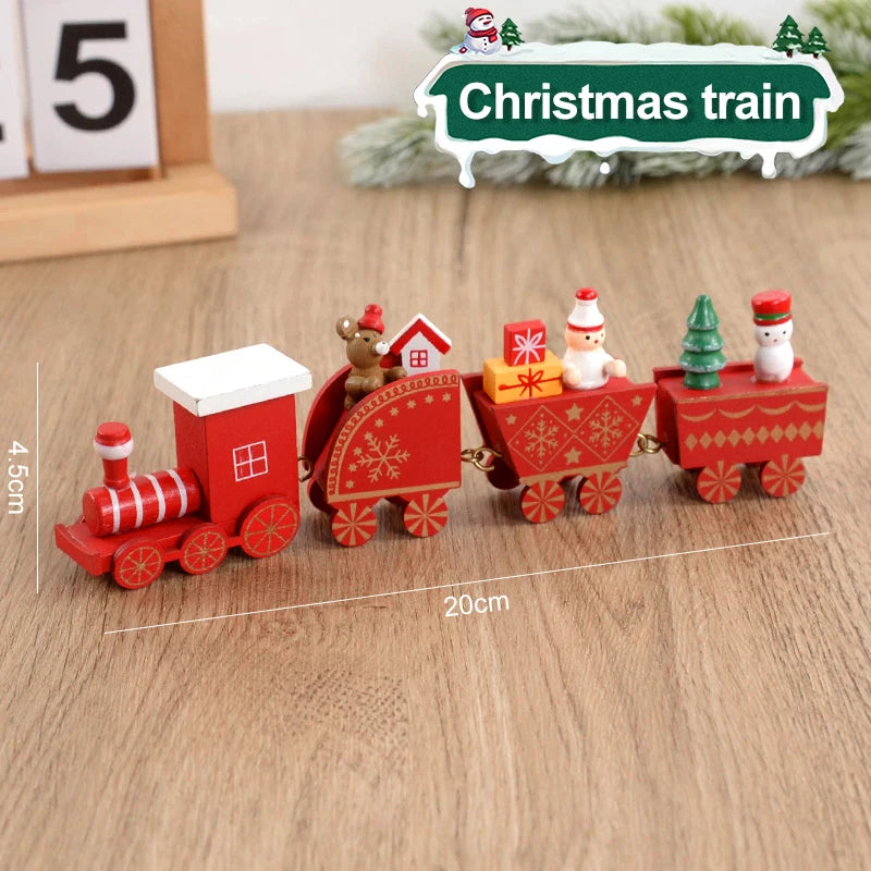 Christmas Wooden Train Ornament - Merry Christmas Home Decoration 2024 - ZOOMNSTORE