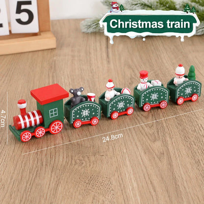 Christmas Wooden Train Ornament - Merry Christmas Home Decoration 2024 - ZOOMNSTORE