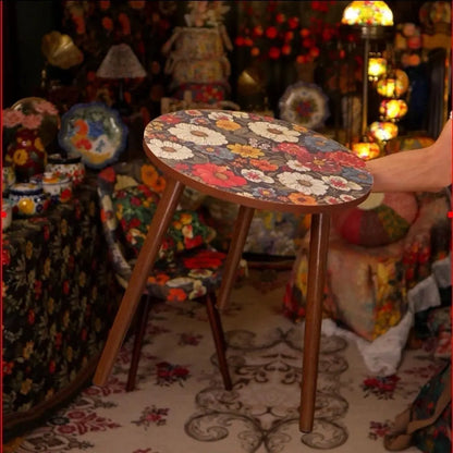 Mandala Coffee Table - Wooden Round Side Table for Living Room  Bedroom - ZOOMNSTORE