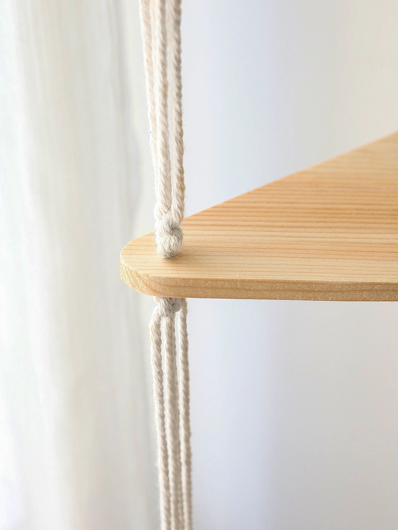 Wooden Corner Shelf - Floating Wall Shelf | Boho Room Decor & Macrame Hanging - ZOOMNSTORE