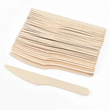 Disposable Wooden Cutlery Set - Rustic Party Tableware for Weddings  Birthdays - ZOOMNSTORE