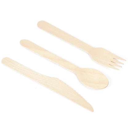 Disposable Wooden Cutlery Set - Rustic Party Tableware for Weddings  Birthdays - ZOOMNSTORE